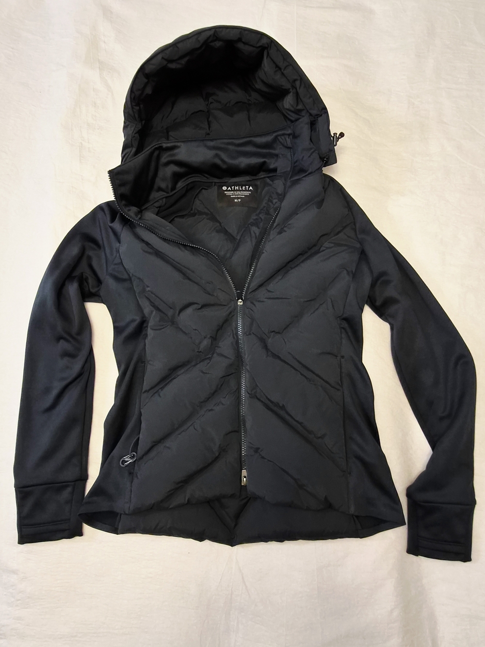 Athleta Inlet Down Jacket – Black, Women’s Size Medium Petite